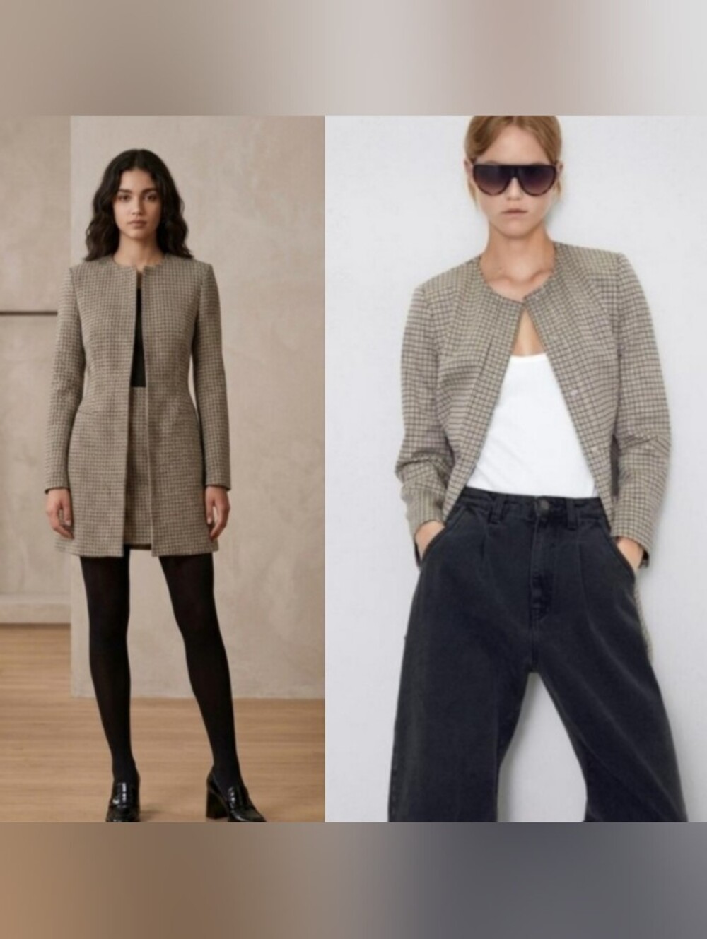 Zara Houndstooth Coat